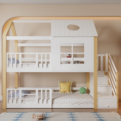 Hausbett etagenbett 90x200cm - hausbett,