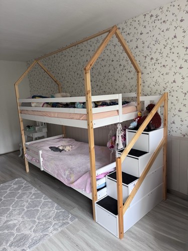 Etagenbett hausbett holz mit - etagenbett,